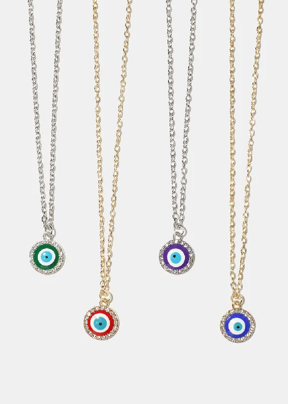 Vintage necklaces for women-Evil Eye & Necklace Earring Set