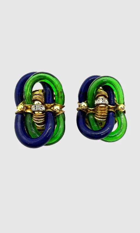 Ladies Earrings Low Shine -CHANEL Archimede Seguso 50s Glass Venetian Murano Earrings