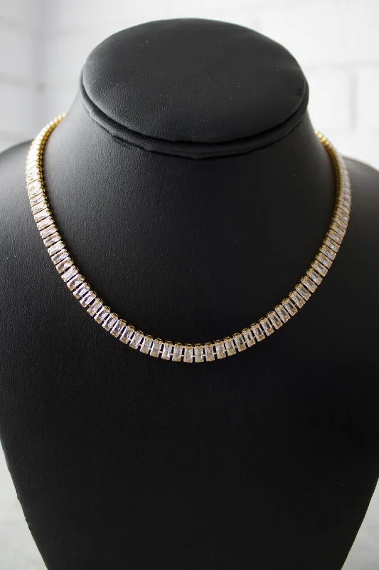 Long necklaces for women-18K Tennis Necklace