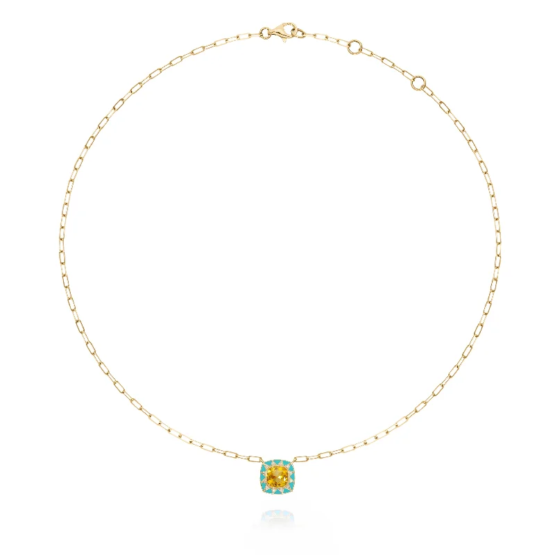 Bar necklaces for women-Stella Necklace/ Citrine