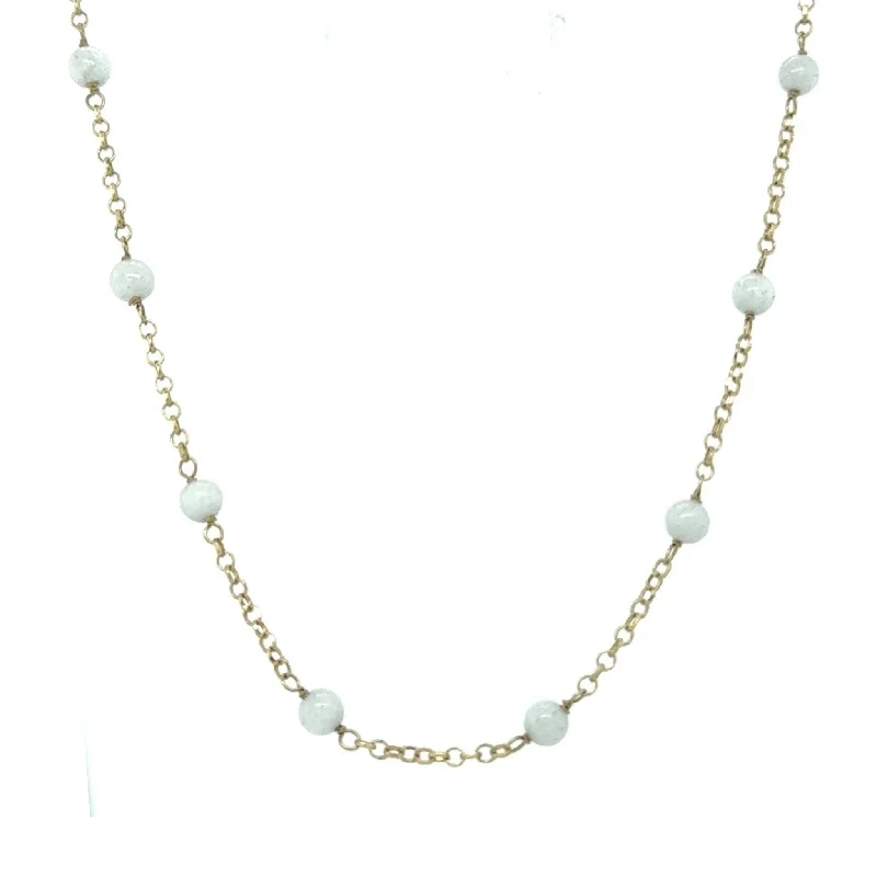 Bridal necklaces for women-Snow Quartz Bead Necklace