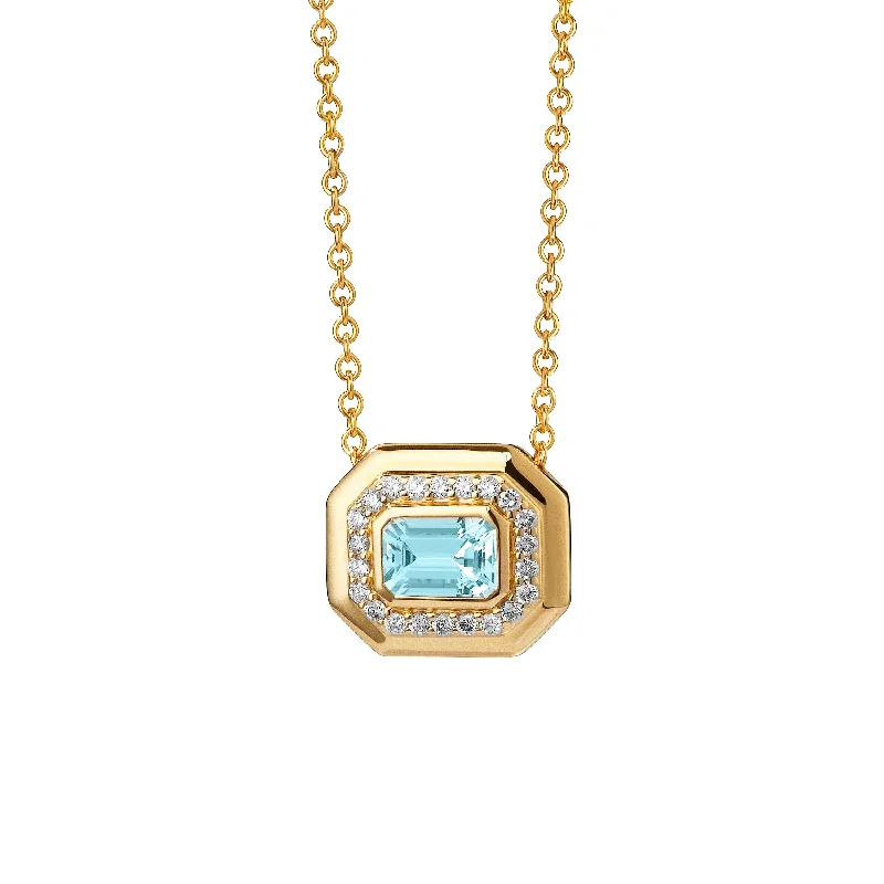 Simple gold necklaces for women-Emerald Cut Necklace