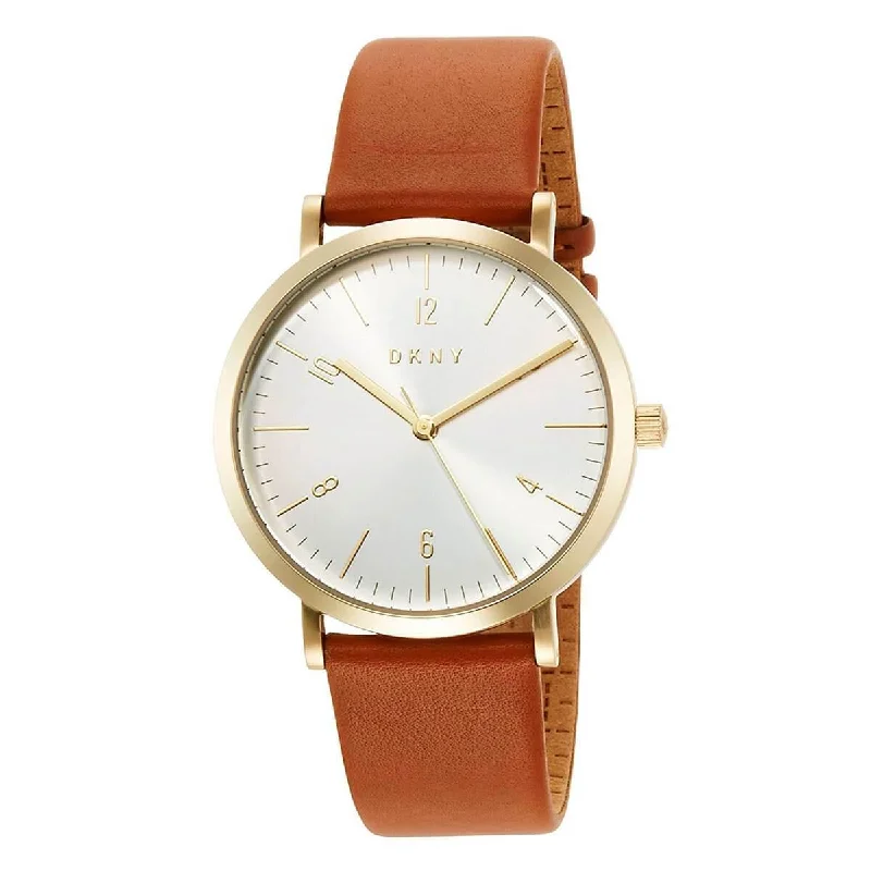 Unisex watch authenticity check -DKNY Women's Strap Watch - Minetta Quartz Silver Dial Brown Leather | NY2613