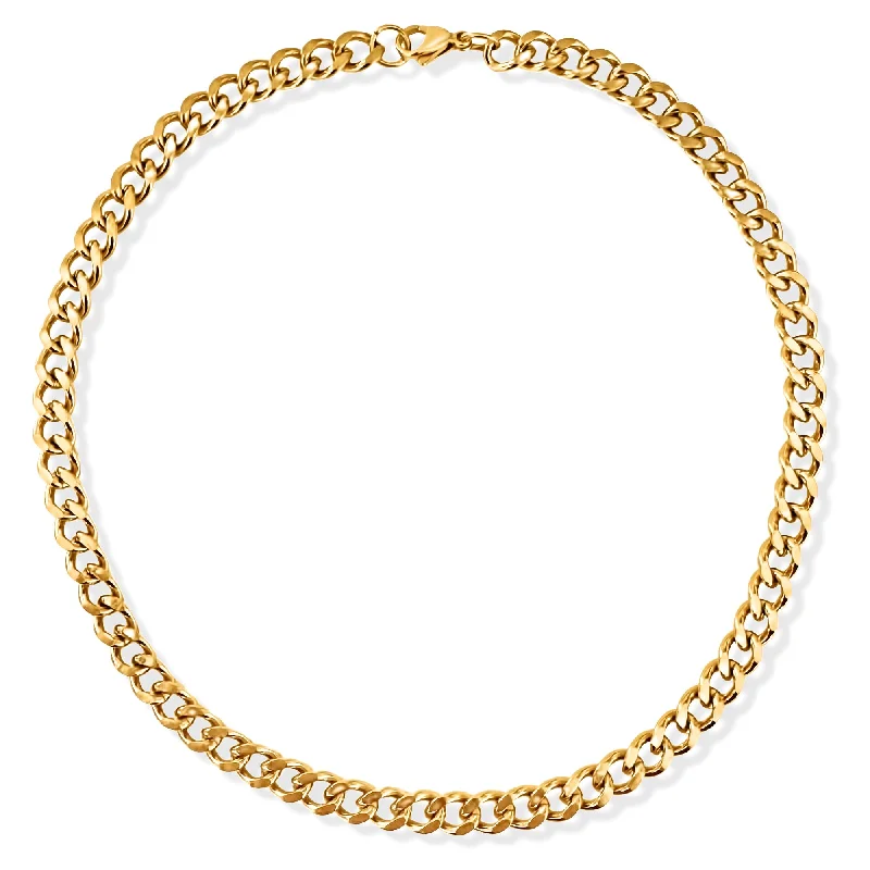 Bold statement necklaces for women-Marla Curb Chain Necklace