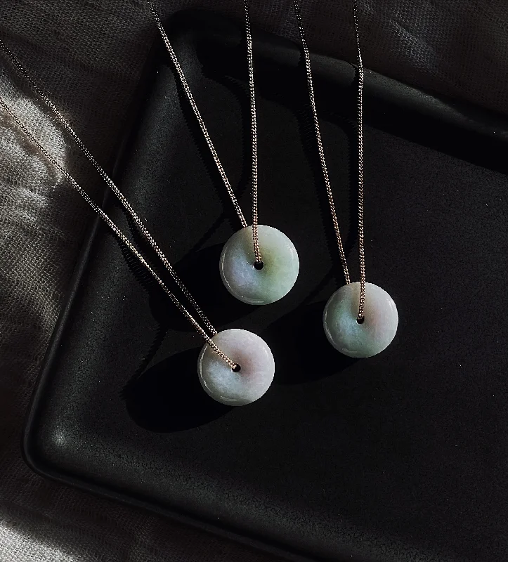 Rose gold necklaces for women-Lavender and Green Ombre Jadeite Necklace