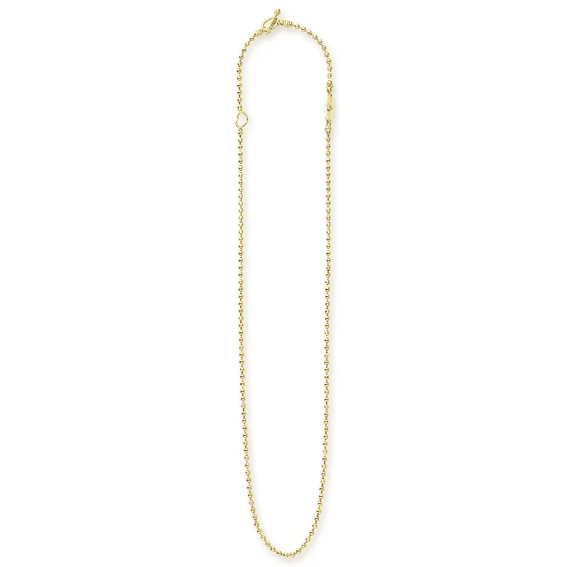 Two-tone necklaces for women-Signature Caviar 18K Gold Beaded Toggle Necklace