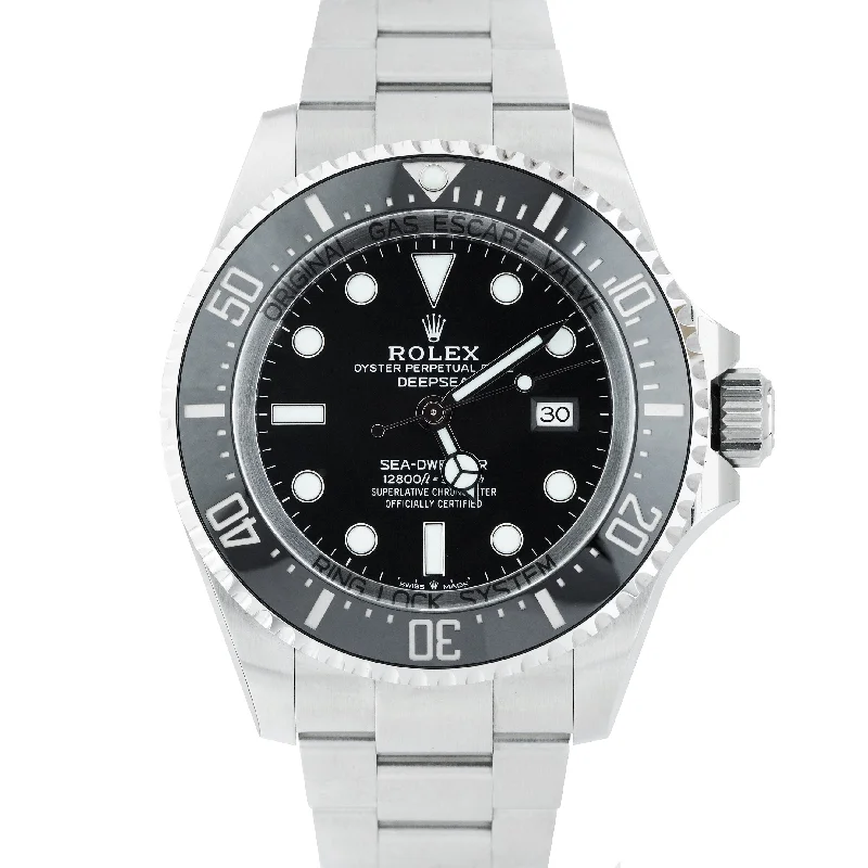 Unisex watch wear-resistant -NEW 2022 PAPERS Rolex Sea-Dweller Deepsea 126660 Black Stainless Steel 44mm BOX