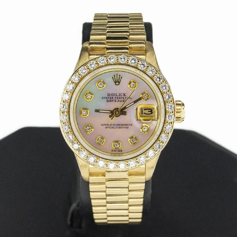 Unisex watch digital face -Ladies Rolex Presidential 69178 in 18K Yellow Gold