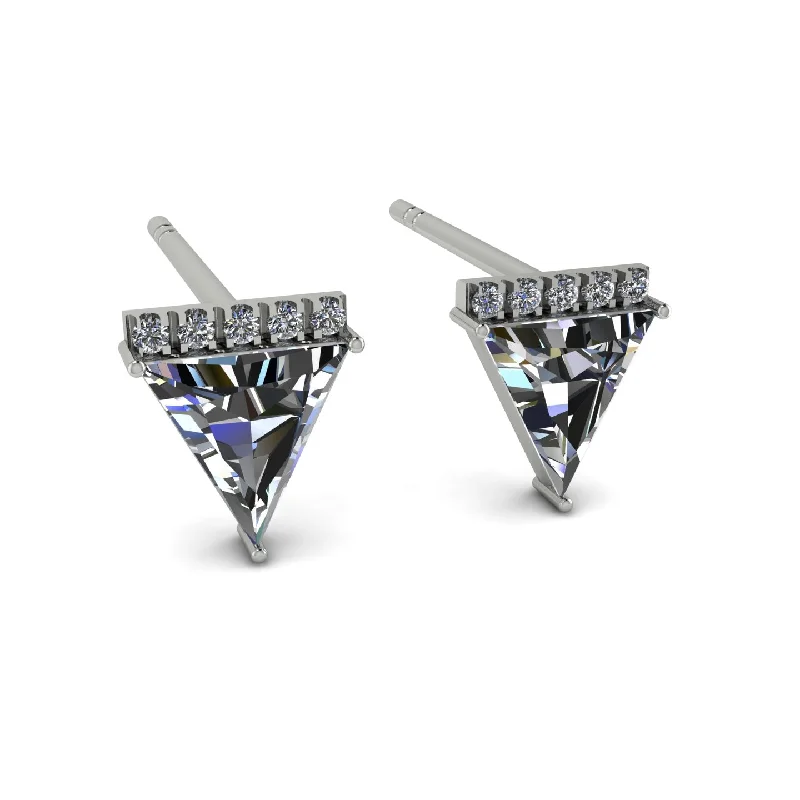 Ladies Earrings Crochet -Triangle Diamond Earrings Stud - Kairi No. 3