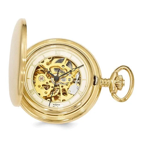 Unisex watch auction value -Swingtime Gold-Finish Brass Mechanical 42mm Pocket Watch - Engravable