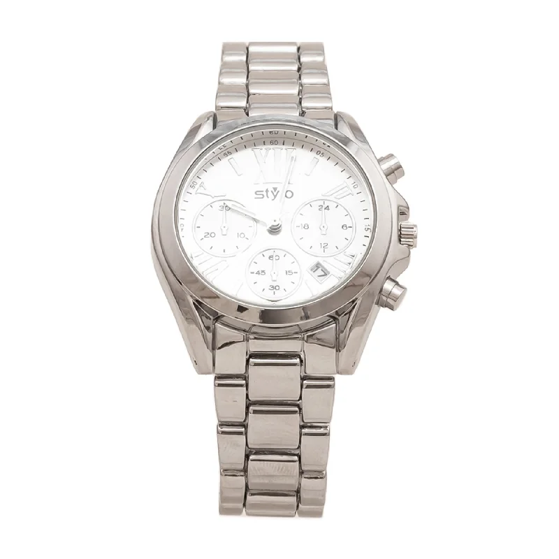 Unisex watch white strap -Silver Ladies Watch J33386