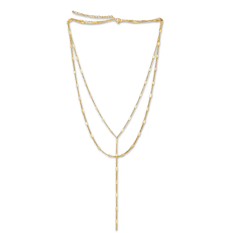 Pearl chain necklaces for women-Camilla Dainty Lariat Chain Necklace