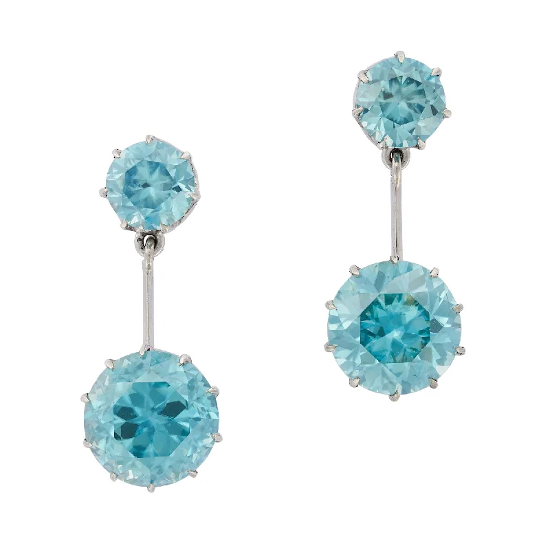 Ladies Earrings Asymmetrical -1940s Zircon Drop Earrings