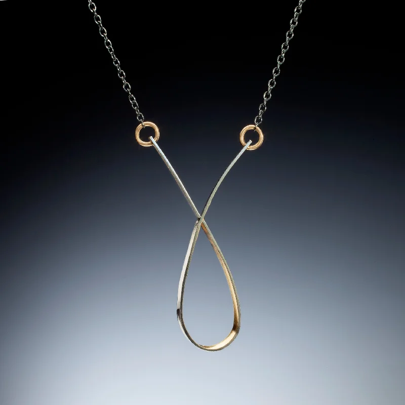 Minimalist silver necklaces for women-Gold Inside Loop Necklace