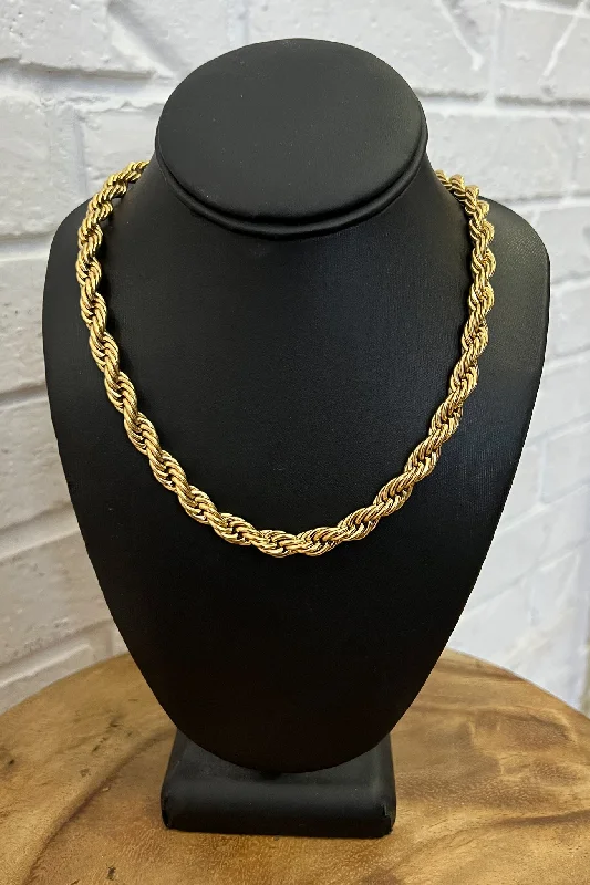 Two-tone necklaces for women-18K Blair Thick Gold Necklace