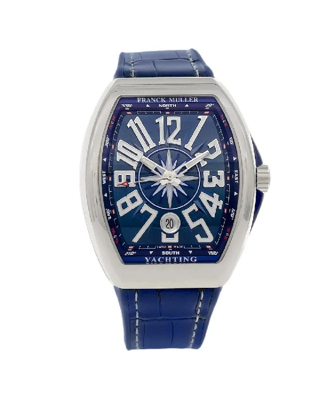 Unisex watch white strap -Franck Muller Vanguard Yachting Blue Automatic Watch