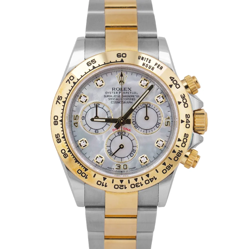 Unisex watch premium brand -UNWORN PAPERS Rolex Daytona Cosmograph 40mm FACTORY MOP DIAMOND 18K 116503 BOX