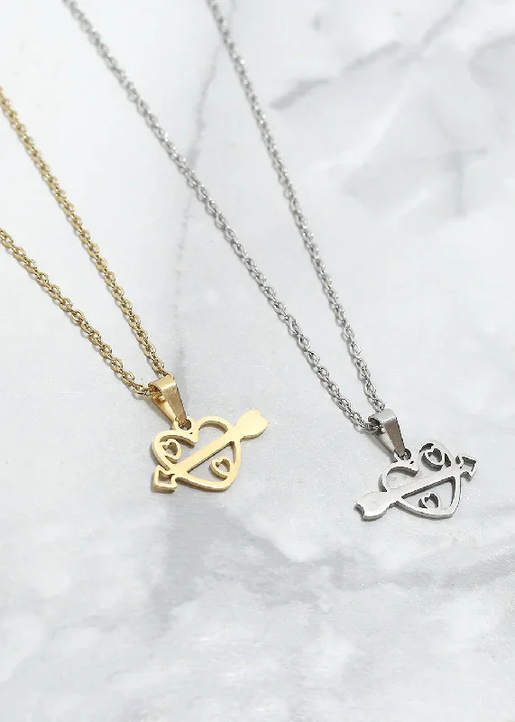 Long gold necklaces for women-Heart & Arrow Necklace