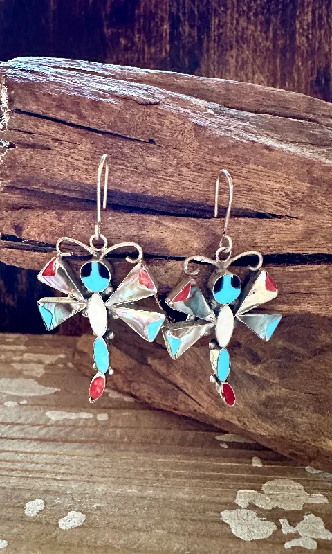 Ladies Earrings City -ZUNI DRAGONFLY Silver Earrings • 6g