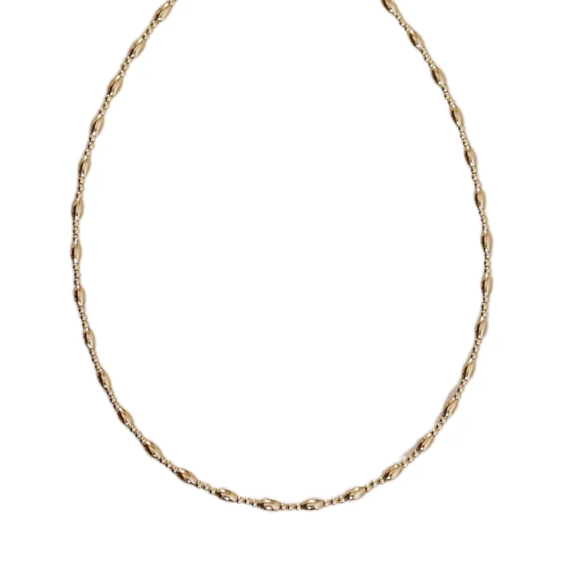 Elegant chain necklaces for women-"MYLI" Gold Filled Ball and Oval Beaded Choker/Necklace