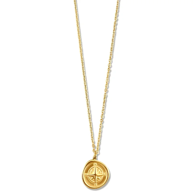 Crystal necklaces for women-Aerin Compass Pendant Necklace