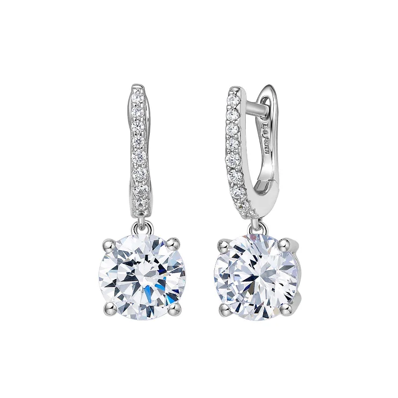 Ladies Earrings Personalized -Lafonn Simulated Diamond 3.54ct. Solitaire Dangle Earrings E0240CLP