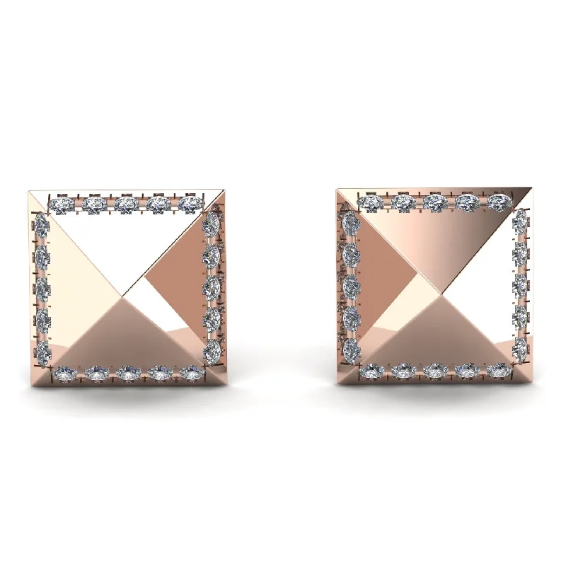 Ladies Earrings Tragus -Square Diamond Earrings - Elora No. 2