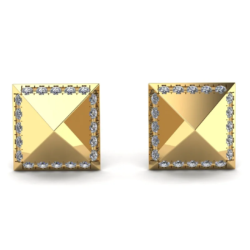 Ladies Earrings Cartilage -Square Diamond Earrings - Elora No. 1