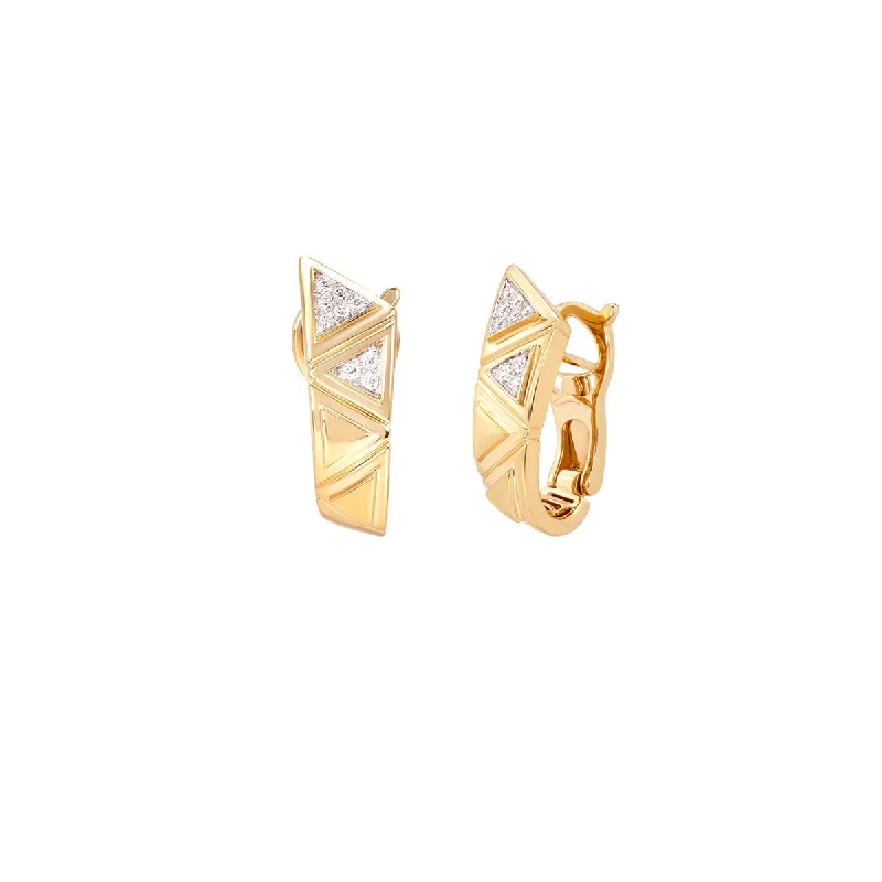 Ladies Earrings Titanium -Triangolini Pave Earrings