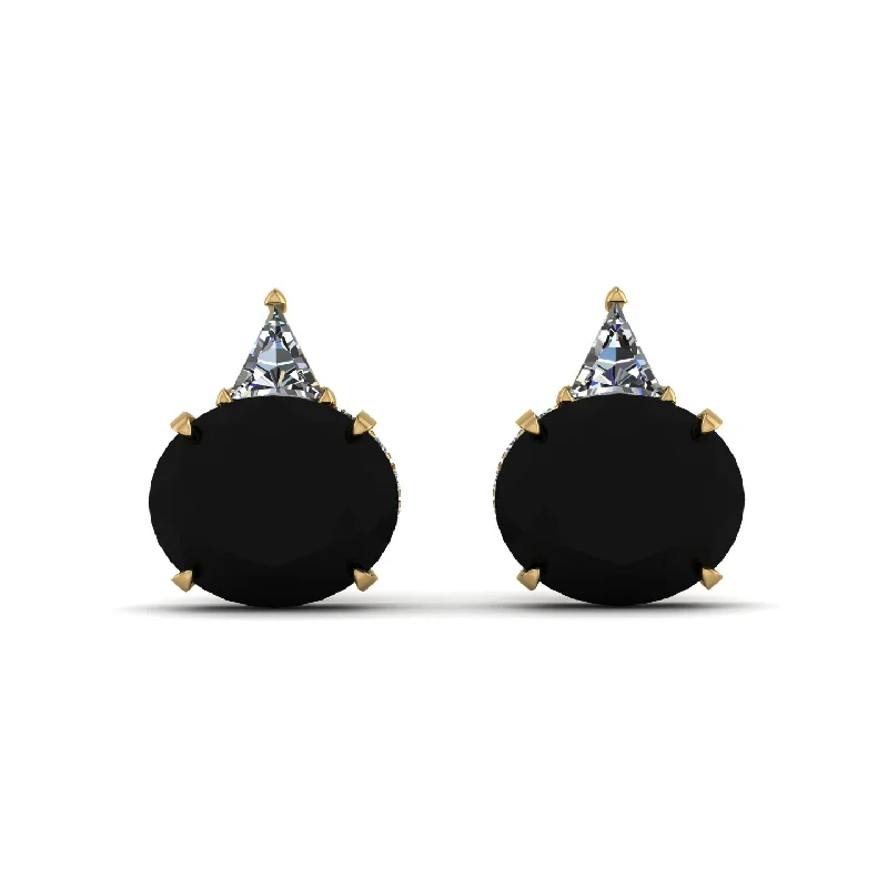 Ladies Earrings Summer -Hidden Halo Black Diamond Earrings - Rosalie No. 7