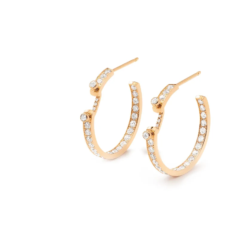 Ladies Earrings Metal -Eternity Tuxedo Hoops