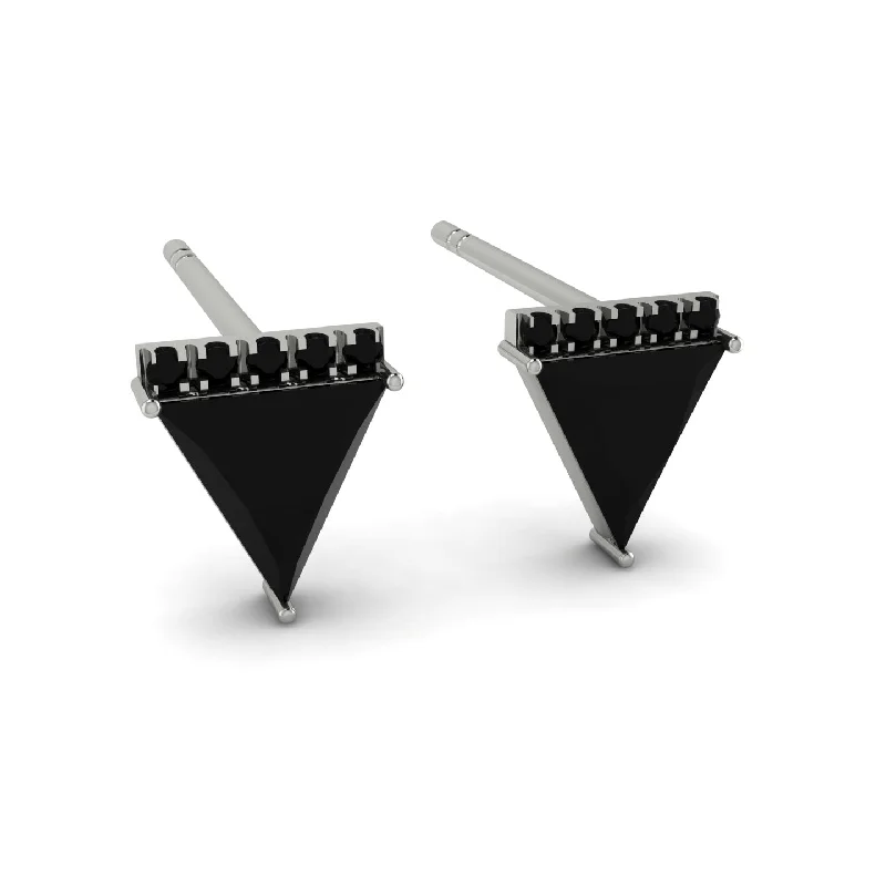 Ladies Earrings Resin -Triangle Black Diamond Earrings Stud - Kairi No. 9