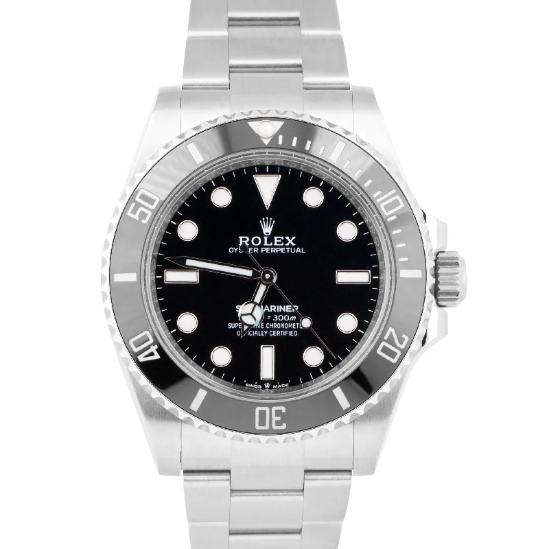 Unisex watch summer pick -MINT 2024 PAPERS Rolex Submariner No-Date 41mm Black Ceramic Steel 124060 BOX