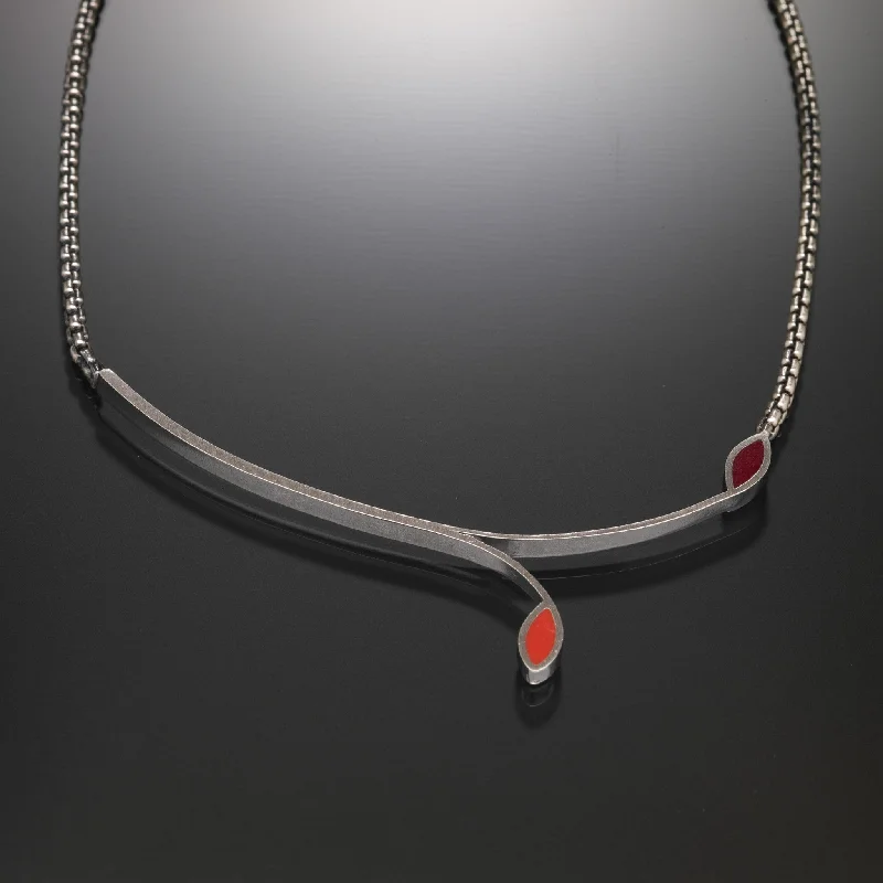 Birthstone necklaces for gifts for women-Stem Necklace (red)