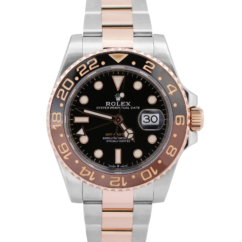 Unisex watch black dial -2022 Rolex GMT-Master II 18K Rose Gold ROOT BEER Brown 126711 CHNR 40mm Watch