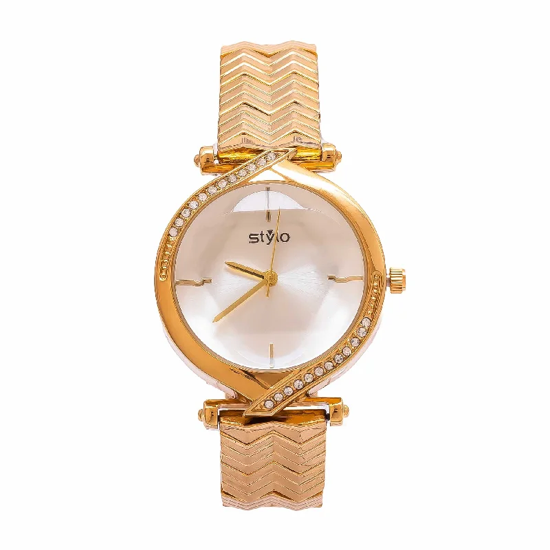 Unisex watch silicone strap -Two Tone Ladies Watch J33483