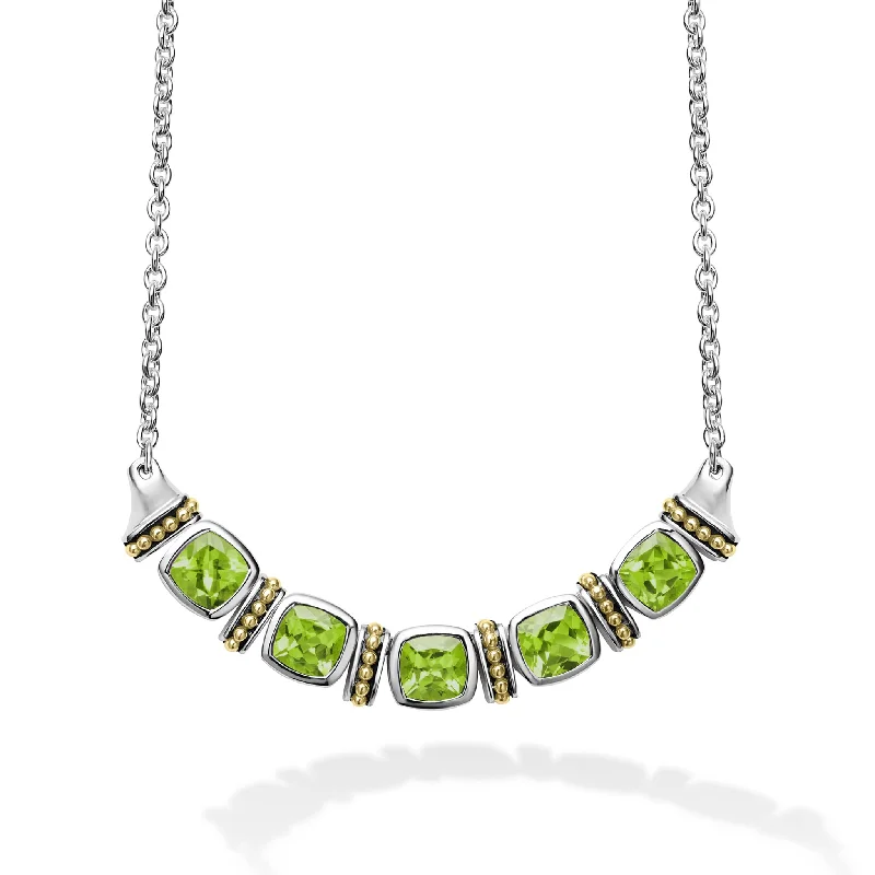 Friendship necklaces for women-Rittenhouse Five Station Peridot Necklace