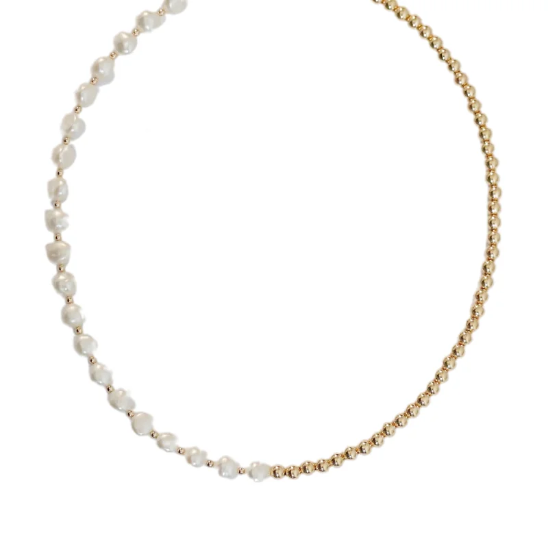 Luxury necklaces for women-"IVY" 14k gold-filled & pearl beaded Choker/Necklace