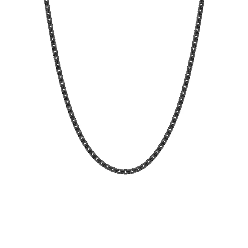 Gold pendant necklaces for women-Boxed Chain Necklace Black Adjustable 50-60cm/20-24'