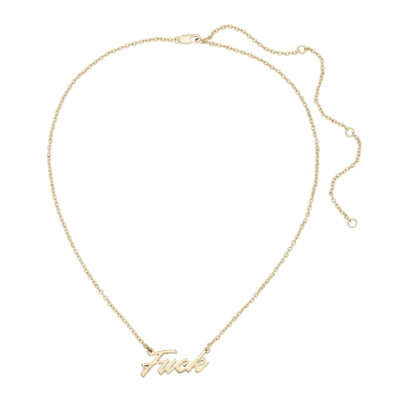 Heart-shaped gold necklaces for women-F*** Necklace