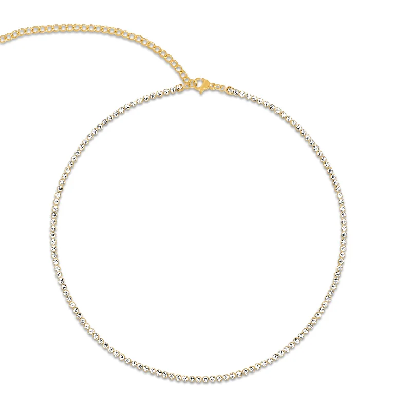 Colored gold necklaces for women-Camden Tennis Choker Necklace