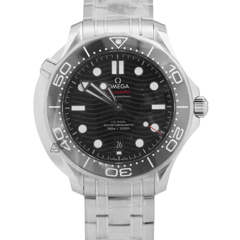 Unisex watch travel companion -NEW STICKERED Omega Seamaster Diver 42mm BLACK WAVE 210.30.42.20.01.001 BOX