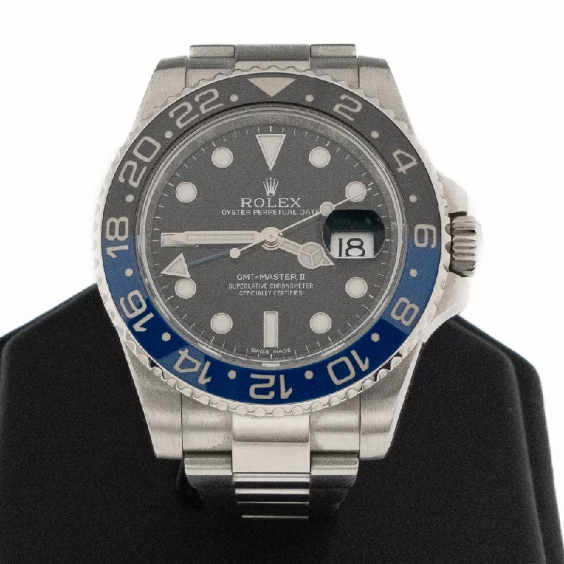 Unisex watch holiday discount -Rolex GMT Master II Batman Oystersteel 40mm - Model: 116710BLNR