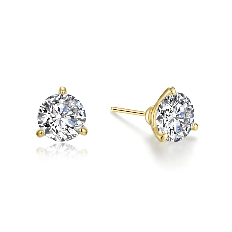 Ladies Earrings Modern Twist -Lafonn Simulated Diamond 2.50ct Martini Stud Earrings E0204CLG