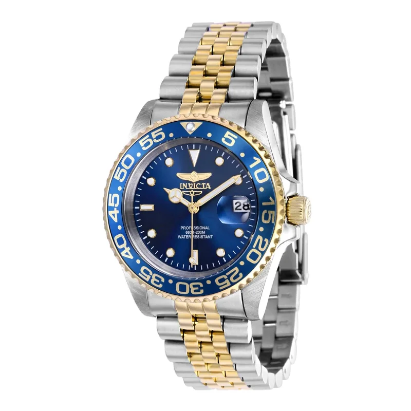 Unisex watch black dial -Invicta Women's Watch - Pro Diver Quartz Blue Dial Date Display Rotating Bezel | 37164