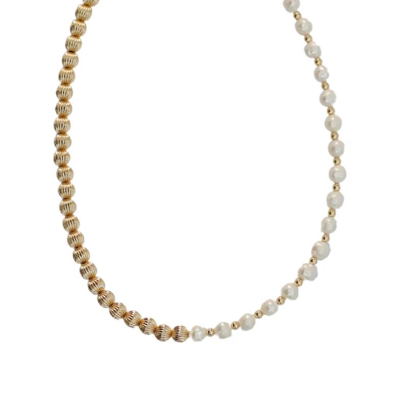 Elegant necklaces for women-"Classic JULIET" 14k gold-filled & pearl beaded Choker/Necklace