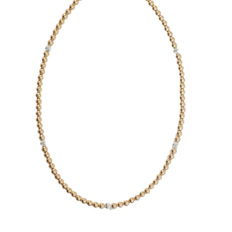 Designer necklaces for women-"CARLY" 14K Gold Filled Ball Beaded Choker/Necklace