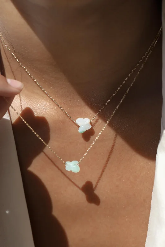 Diamond necklaces for women-Jadeite Butterfly Necklace