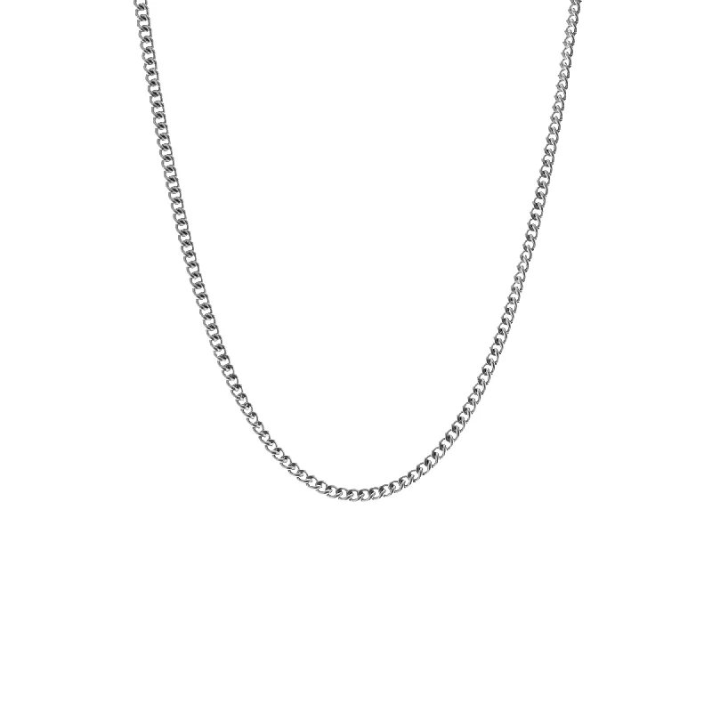 Elegant chain necklaces for women-Minimal Chain Necklace Silver Adjustable 50-60cm/20-24'