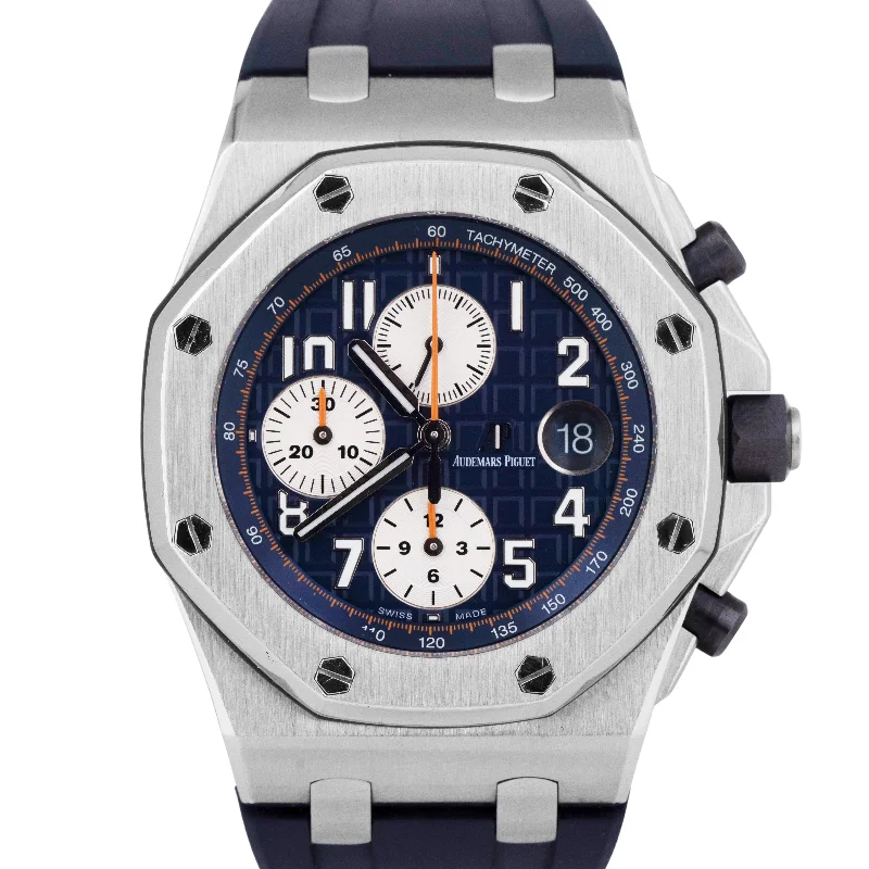 Unisex watch design story -Audemars Piguet Royal Oak Offshore Blue Orange Stainless Steel 42mm 26470ST